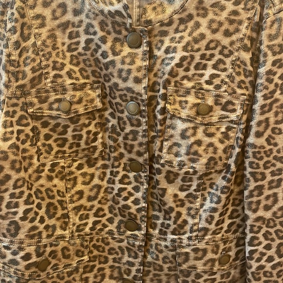Chico’s Size 2 (12/14) NWOT Mock Neck Animal Print Long Sleeve Jacket. - Picture 2 of 12